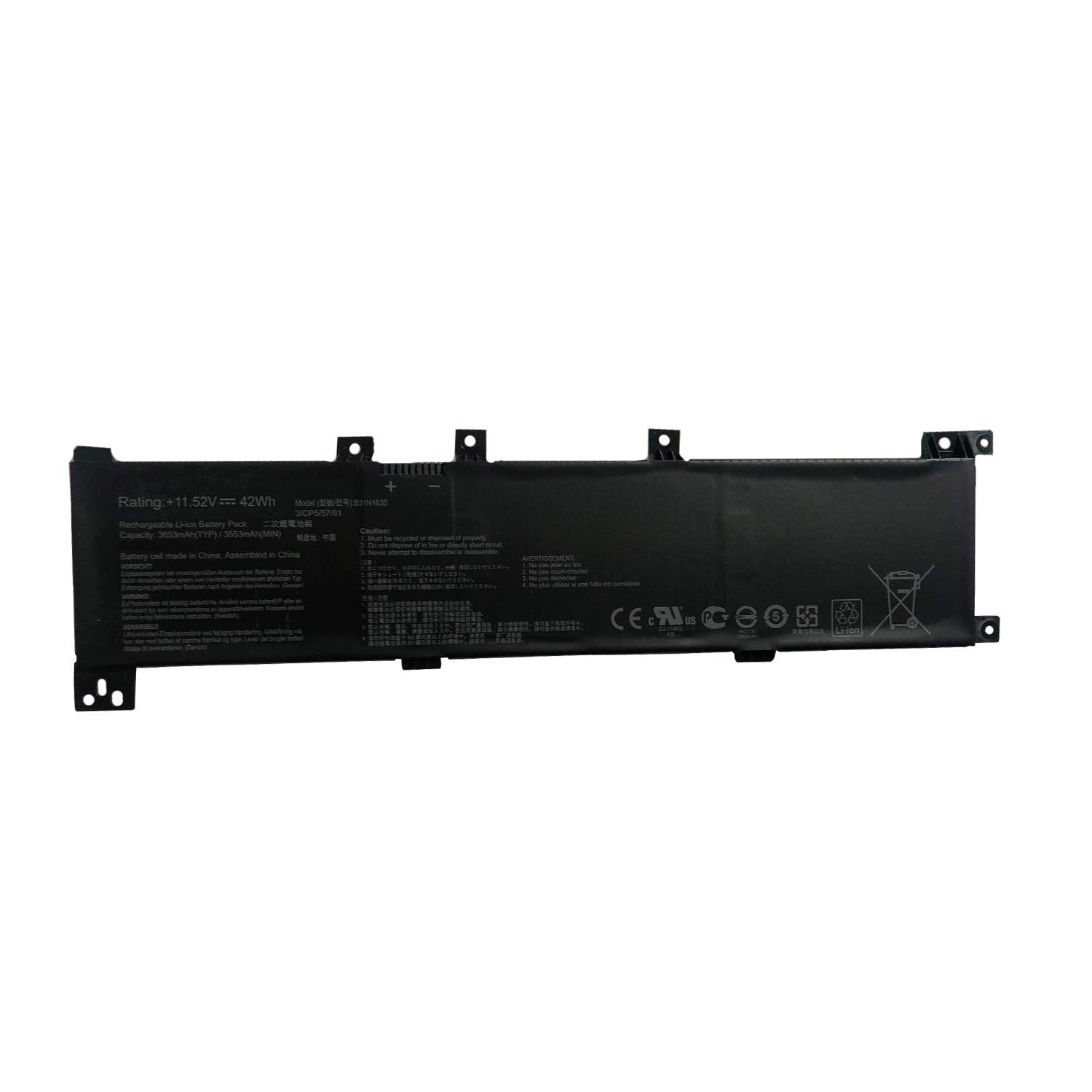 B31N1635 B3INI635 0B200-02540000 Laptop Battery Replacement for Asus A705 A705U X705UA N705UD N705UN N705UQ X705UV X705NA X705NC Series(11.52V 42Wh 3653mAh)