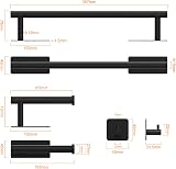 Ibergrif 5pcs Bathroom Accessories Set Black Wall Mounted or Adhesive view 2