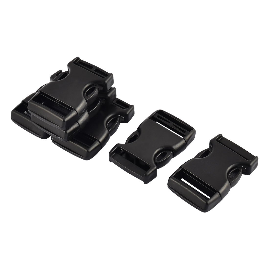 sourcingmap Plastic Suitcase Backpack Bag Strap Side Quick Release Buckle 25mm 6pcs Black