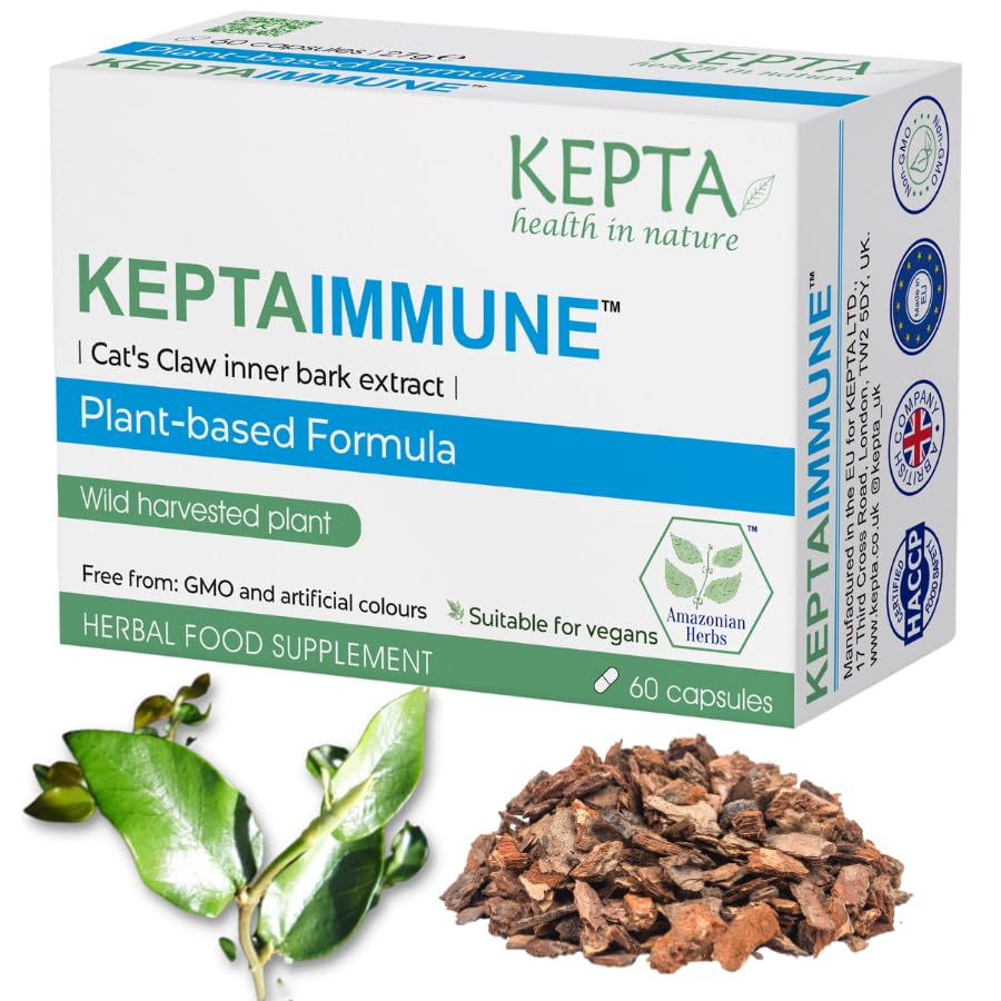 KEPTAIMMUNE Cat's Claw UNA de Gato Inner Bark Extract - Natural Immunity Support Herbal Supplement - Gut, Skin & Joint Support - 60 Vegan Capsules - 1 Month Supply