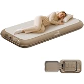 Luxchoice Air Mattress Twin with Pump Camping Air Mattress 79x39x8in | Inflatable Sleeping Pad Firm Support 1100lb Cool Touch Drop Stitch Self Inflating Mattress 2 mins Guest Outdoor Car Camping