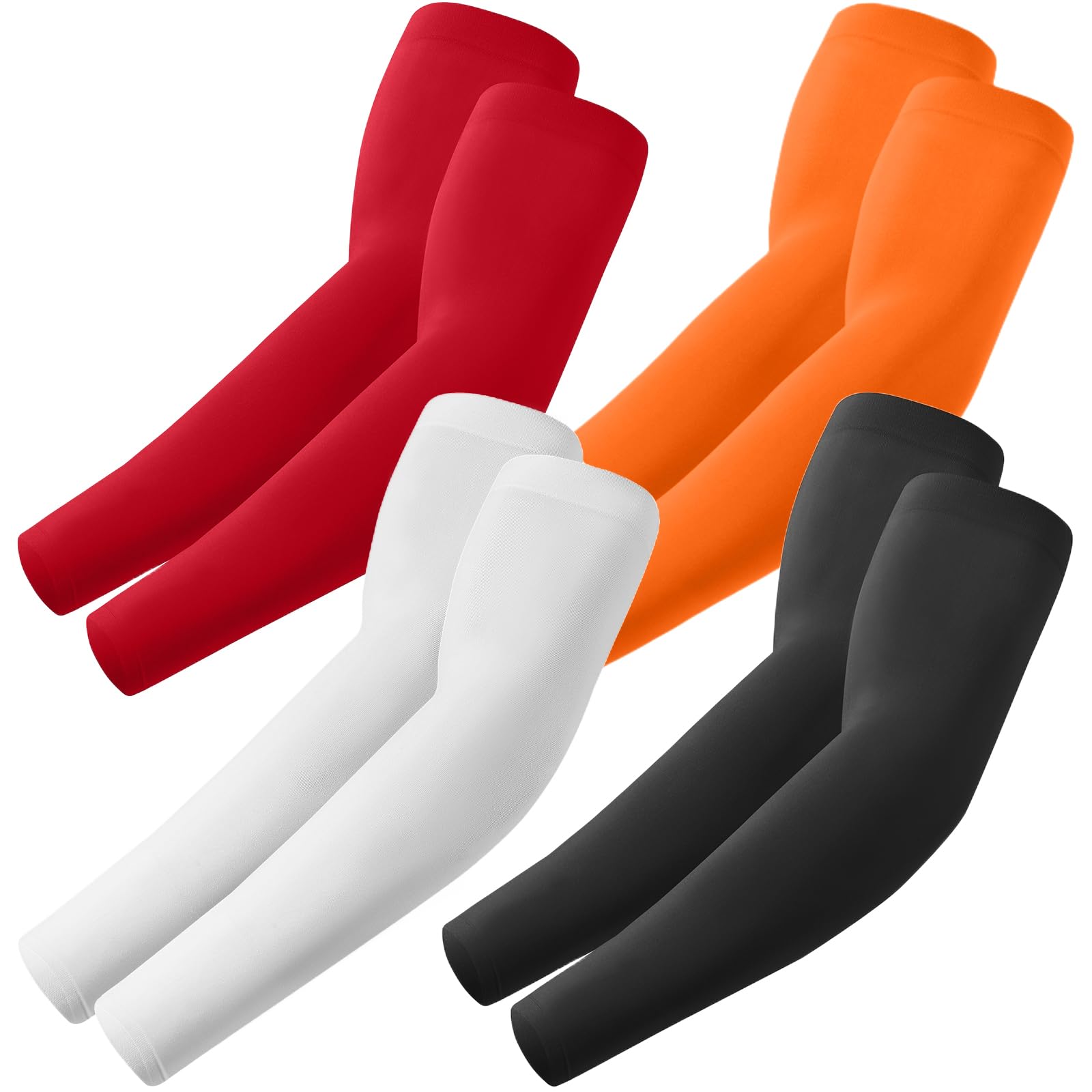 Photo 1 of ROXUN 4 Pairs Arm Sleeves, Cooling UV Sun Protection Sports Compression for Men/Women Black+White+Red+Orange
