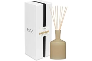 LAFCO New York Classic Reed Diffuser, Chamomile Lavender - 6 oz - Up to 3 Months Fragrance Life - Reusable, Hand Blown Glass Vessel - Natural Wood Reeds - Made in The USA