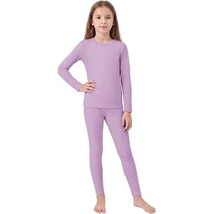 Kid Thermal Underwear Set Fleece Lined Long Johns Base Layer for Boys Girls | Soft Fleece Lining, 4-Way Stretch, Warmth for S
