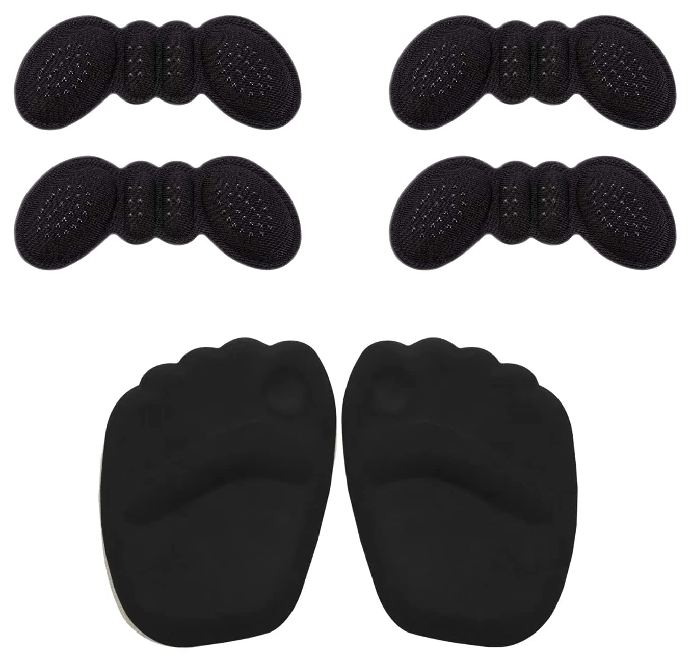 Heel Grip, Gel Insole, Anti-Slip Insole, Padded Insert, Prevent Women's Shoes from Too Big Heel, Blister Foot Care Kit, Pain Relief (Black)