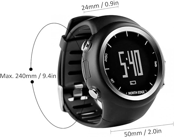 NORTH EDGE X-Trek Reloj Deportivo Digital GPS (Resistente al ...