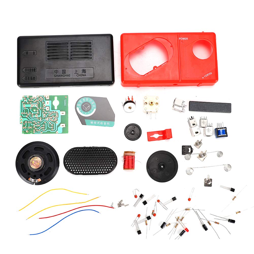 Yunseity Portable Radio, 3V Six-tube AM S66E, DIY Production Kit with 5mm Headphone Jack
