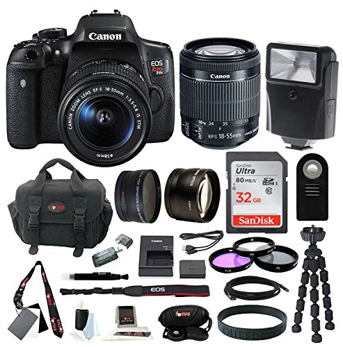 Canon EOS Rebel T6i Digital SLR with EF-S 18-55mm f/3.5-5.6 IS STM Lens + Sla...