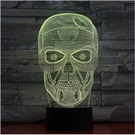 led skull table lamp