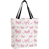 HIYAGON Pink Love Valentines Tote Bag Tote Bags for Women Travel Reusable Grocery Shopping Shoulder for Work