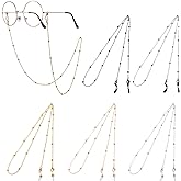 Mabor 5Pcs Eyeglass Holders Around Neck Eyeglass Chain for Women Stylish | Beaded Glasses Lanyard for Girls Kids Men Glasses Neck Strap Vintage Reading Glasses Chain with Eyeglass Loop