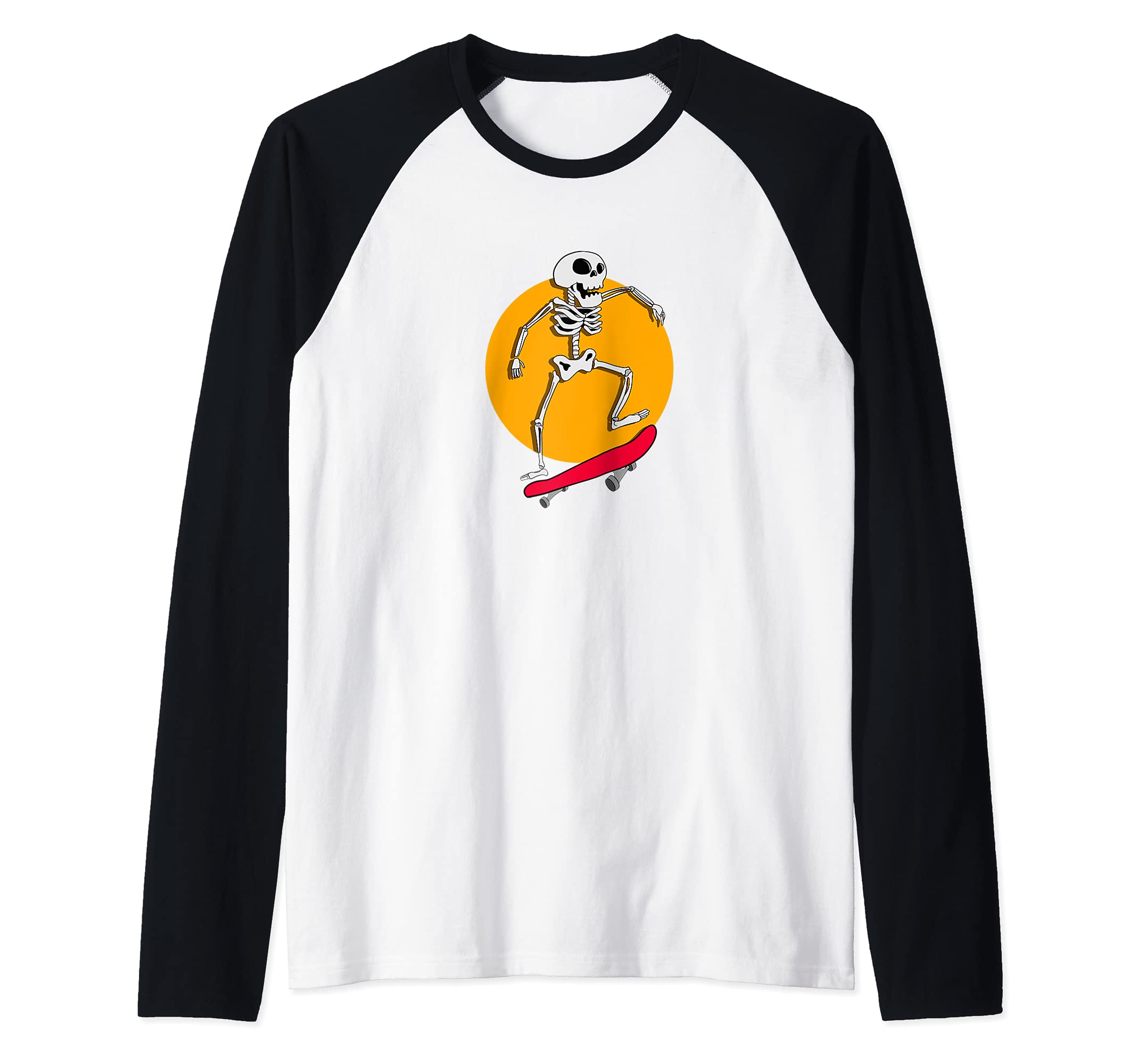 Skateboarding I Skater I Skate Board I Skeleton I Skateboard Raglan Baseball Tee