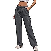 Cargo Sweatpants Women Wide Leg High Waisted Sweat Pants with Pockets Womens Lounge Casual Joggers