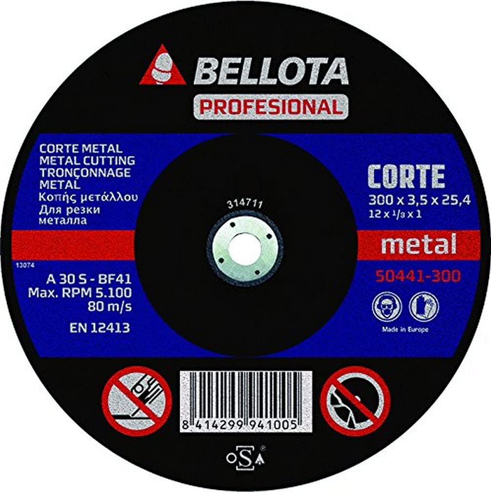 Bellota 50441-300 Abrasive Disc Stationary Machine Cutting Metal 300 mm, Standard