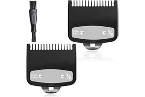 SRLWMYI 2 pcs Replacement for Wahl 1/2 Premium Clipper Guard Clip Guide Metal #3354-100 1/16" 1.5mm Metal Clipper Guard Replacement for Wahl 1/2 Compatible with Wahl Full-Size Clippers guards for clippers