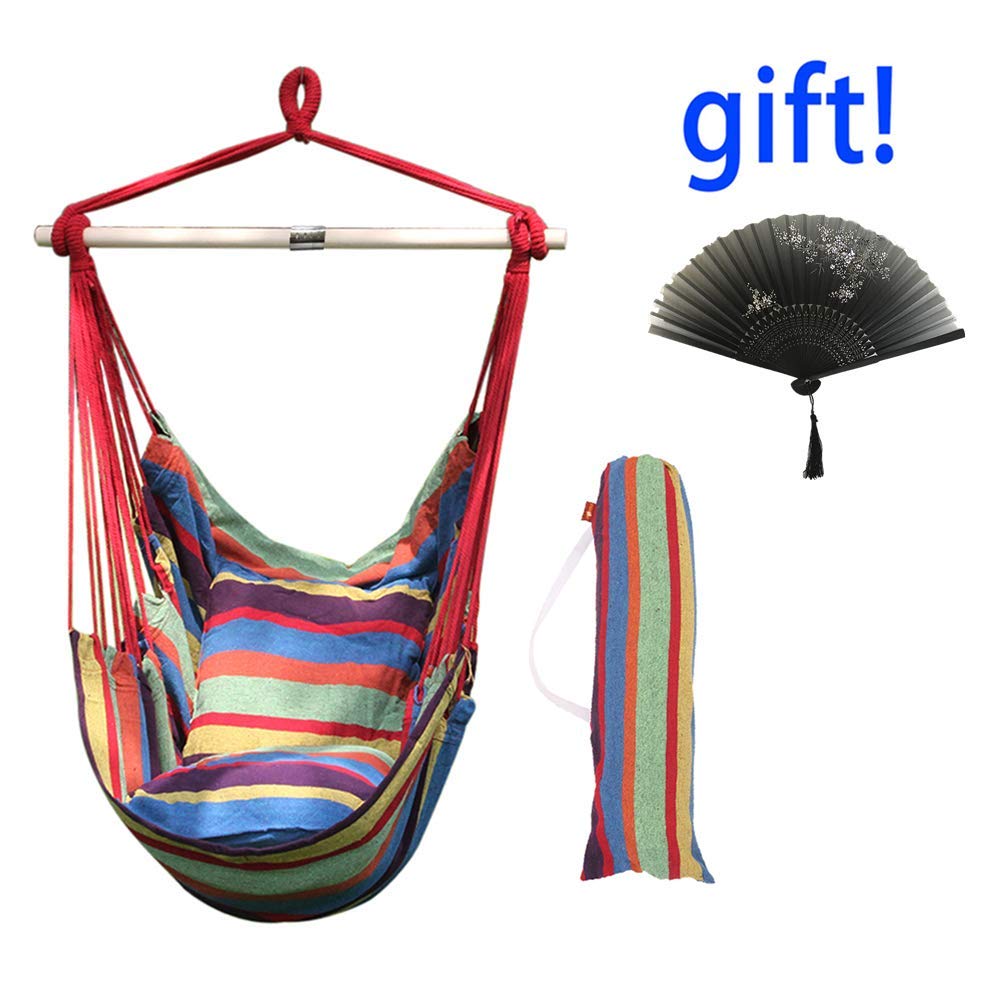 ANPI Hammock Swing Chair, with 2 Extra Padded Cushions, Soft Cushioned Rope Hanging Swing Set