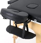 Panana Portable Massage Bed Black Adjustable Height Wooden Legs view 8
