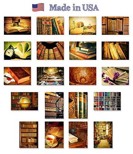Books postcard set of 20 postcards. book, library and r…