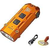 Nitecore TIP3 720-Lumen Rechargeable Keychain Flashlight, 3 Color Temperatures EDC Light, USB-C with Pocket Clip (Orange)