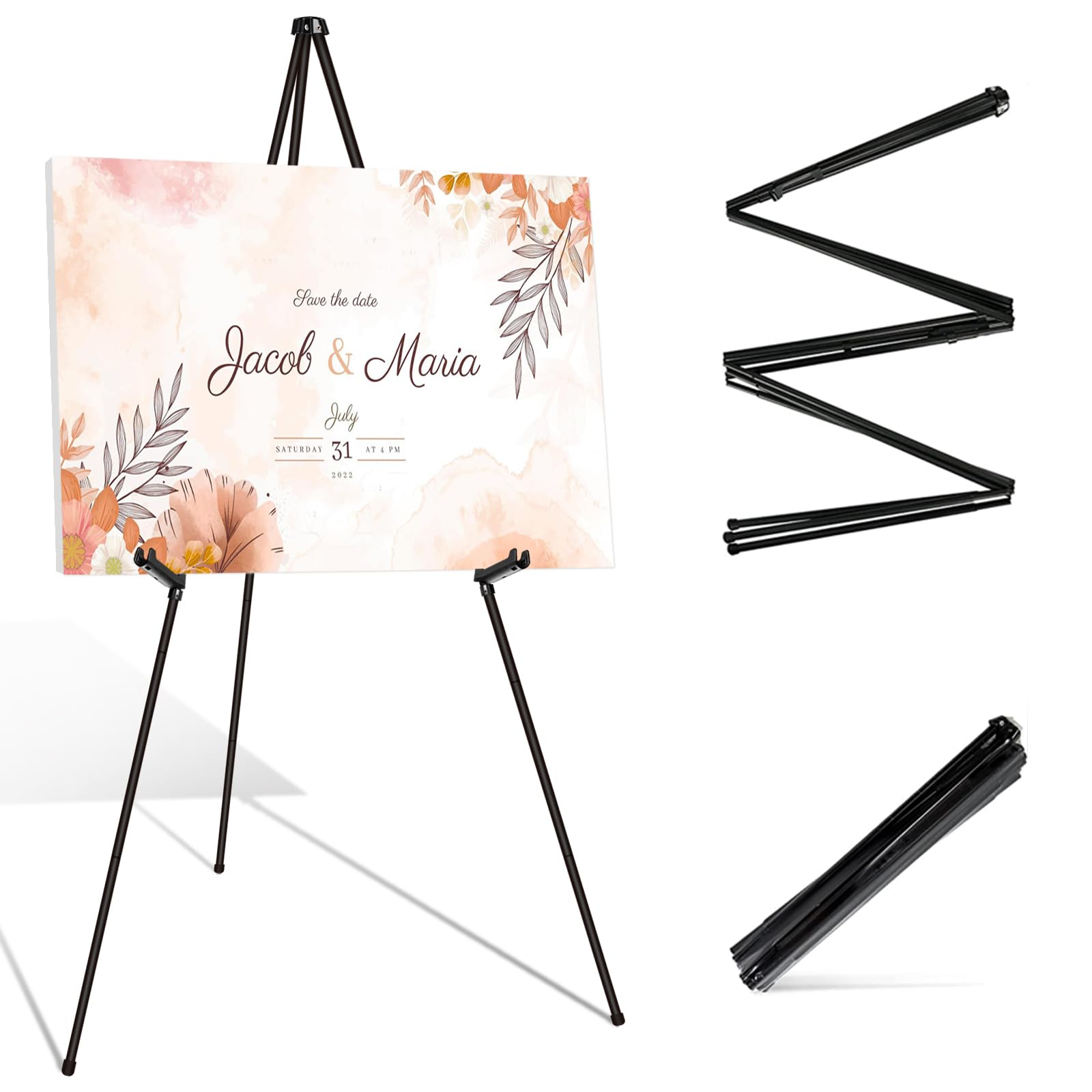Photo 1 of OUTNEE Instant Display Easel Stand - 63" Tripod Collapsible Portable Artist Floor Easel - Easy Folding Telescoping Adjustable Art Poster Metal Stand for Display Show (1 Pack)