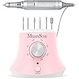 MelodySusie Electric Nail Drill with Foot Pedal, 30000RPM Professional Nail File Bits & Sanding Bands Kit for Acrylic & Gel Nails, Efile Nail Drill Set for Manicure Pedicure Polishing, Scarlet Pink