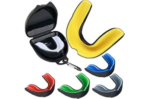 Vanmor Sports Mouth Guard, 6 Pack Youth Mouthguard for Youth Adults Double Colored Gum Shield with Case for Football Basketball Boxing MMA Hockey, Moldable Kids Mouthpiece for Lacrosse Rugby Taekwondo