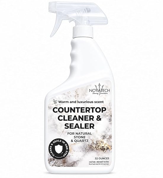 NOYATECH COUNTERTOP CLEANER & SEALER – STREAK-FREE SPRAY FOR GRANITE, MARBLE & QUARTZ | CLEANS & PROTECTS IN ONE STEP | USDA BIOPREFERRED, NON-TOXIC, NO FILM