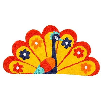 Chumbak Bohemian Plume Bath Rug