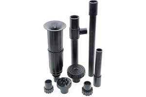 Saim Fountain Nozzle Kit,Water Fountain Spray Head Kit for Garden, Set of 8 pieces, Large Black