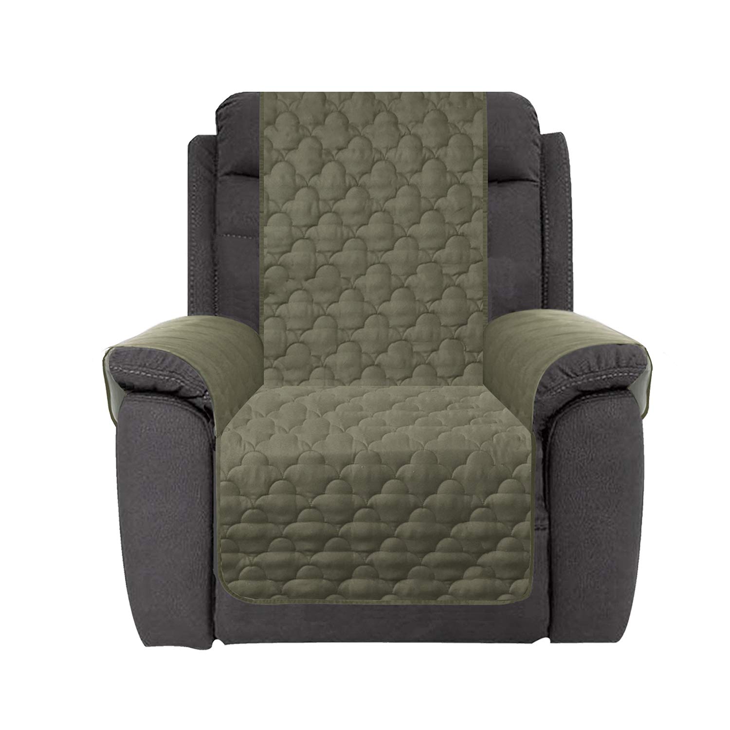 Photo 1 of CHHKON Waterproof Recliner Chair Cover Nonslip Stay in Place Dog Couch Chair Cover Furniture Protector Recliner Chair Cover for Pets and Kids (Green, 23'')