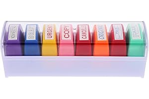 FOMIYES 8pcs Business Office Stamps Set with Work Text and Message Account Stamps for Professional Use