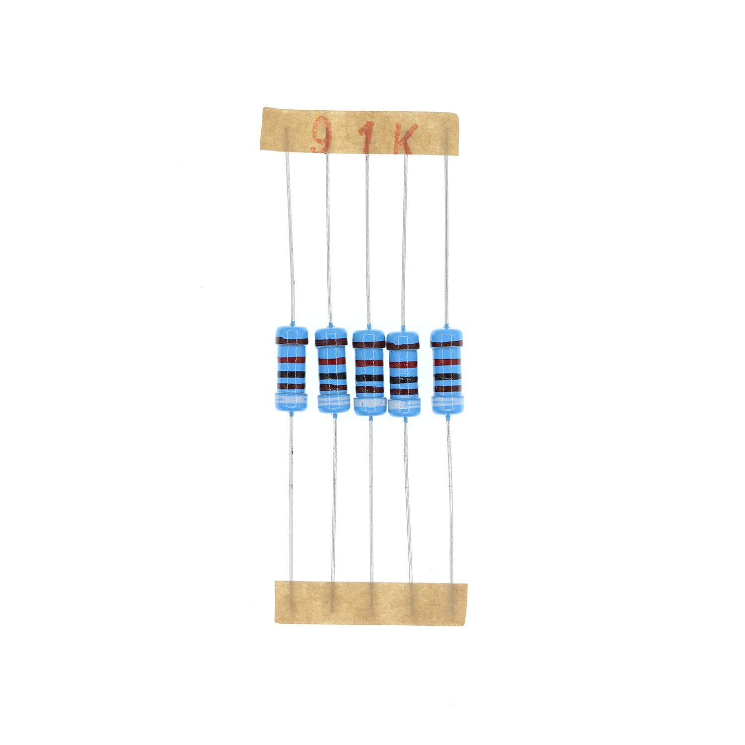 HUABAN 100PCS 1 Watts 1W 91K Ohm 1% Metal Film Resistor