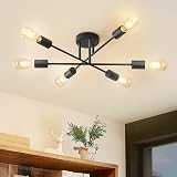 ANWIO Modern 6 Head Sputnik Light E27 Black Ceiling Fixture