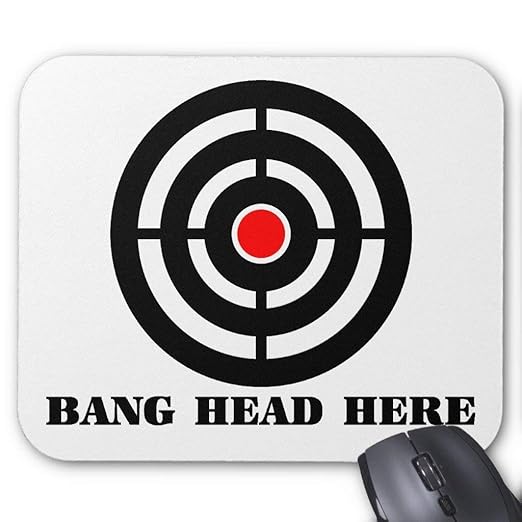 Ergonomic Stress Relief: Bang Head Here Mouse Pad 18cm x 22cm