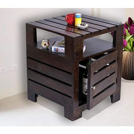Zivanto Sheesham Wood Bedside Table For Bedroom Wooden Side End
