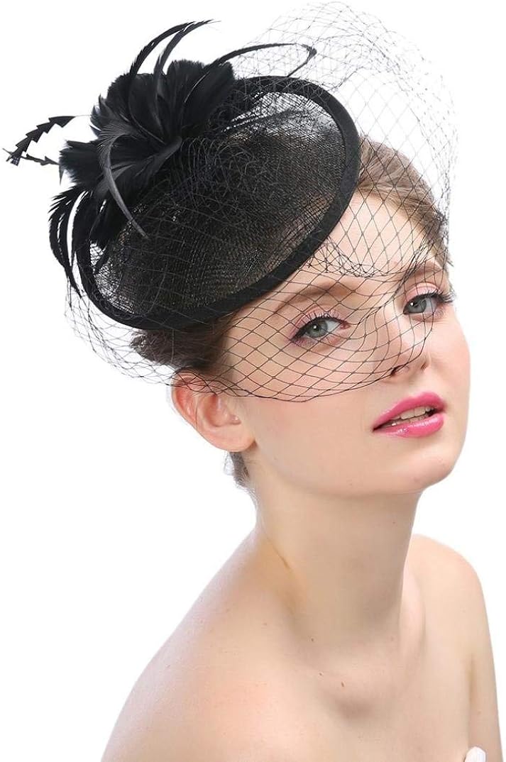 Fascia Capelli Con Velo Nero Anni '20 - Stile Vintage Per Matrimoni E Feste - Con Strass Cristallo
