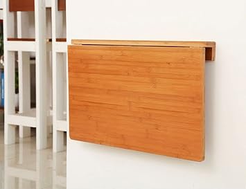 Faltbarer Wandtisch Zcjb Naturlicher Bambus Wand Drop Blatt Tisch Falten Kuche Esszimmer Tisch Schreibtisch 60x40cm Grosse 100 45cm Amazon De Kuche Haushalt