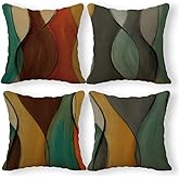 SiuSue Mid Century Modern Throw Pillows Case, Abstract Pillow Covers 18x18 Set of 4, Green Pillows Decorative Throw Pillows, Decorative Pillows Covers for Couch