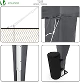 VOUNOT 3m x 3m Pop Up Gazebo with Sides 4 Weight Bags Grey view 2