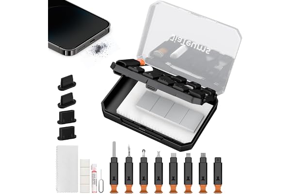 Charging Port Cleaning Tool for iPhone, JiaTeums Cleaning Kit for iPhone and Airpod,Cell Phone, Repair Kit for Laptop PC USB