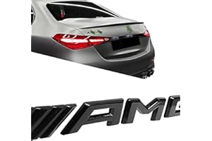 Knomix Car Emblem Badge Replacement Accessories fit for Trunk Lid Rear Compatible with G63 C63 C43 C300 CLA CLS CLA GLA GLB GLC GLE E63 E53 E43 A45 A35 .etc Car Side Decoration (Glossy Black)