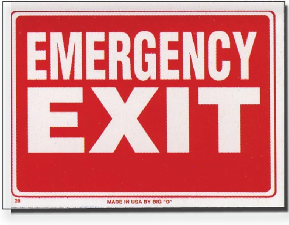 3 Pk, Bazic Products 12 in. x 16 in. Emergency Exit Sign