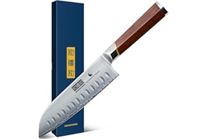 HOSHANHO 7 Inch Santoku Knife，Professional Japanese High Carbon Super Steel Chef Knife, Razor Sharp Kitchen Knife with Ergono