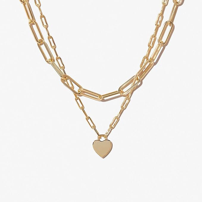 Paper Clip Necklace Heart Pendant Amazon.co.uk Jewellery