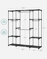SONGMICS Clothes Wardrobe Rack Portable Closet 4 Hanging Sections 43x151x166 cm view 7
