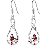 Cat/Butterfly/Evil Eye/Panda/Skull/Celtic Knot Cross Dragonfly Earrings for Women, SILIKEPA 925 Sterling Silver Hook Earrings Hypoallergenic Fine Jewelry Gift