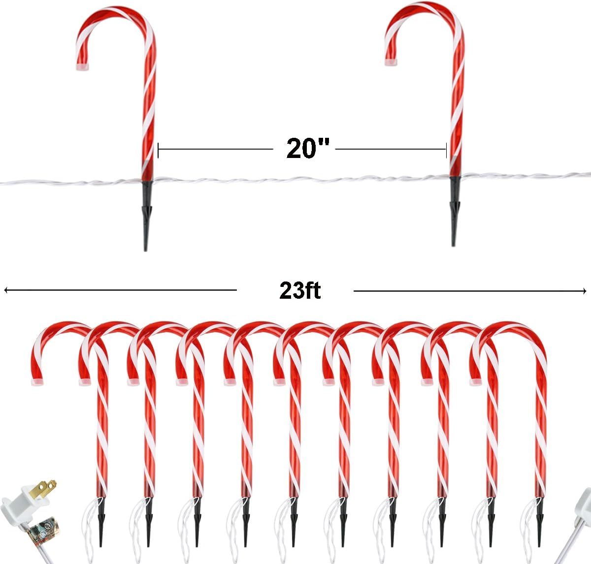 Party Decor Christmas Candy Cane Pathway Markers Outdoor Christmas Yard