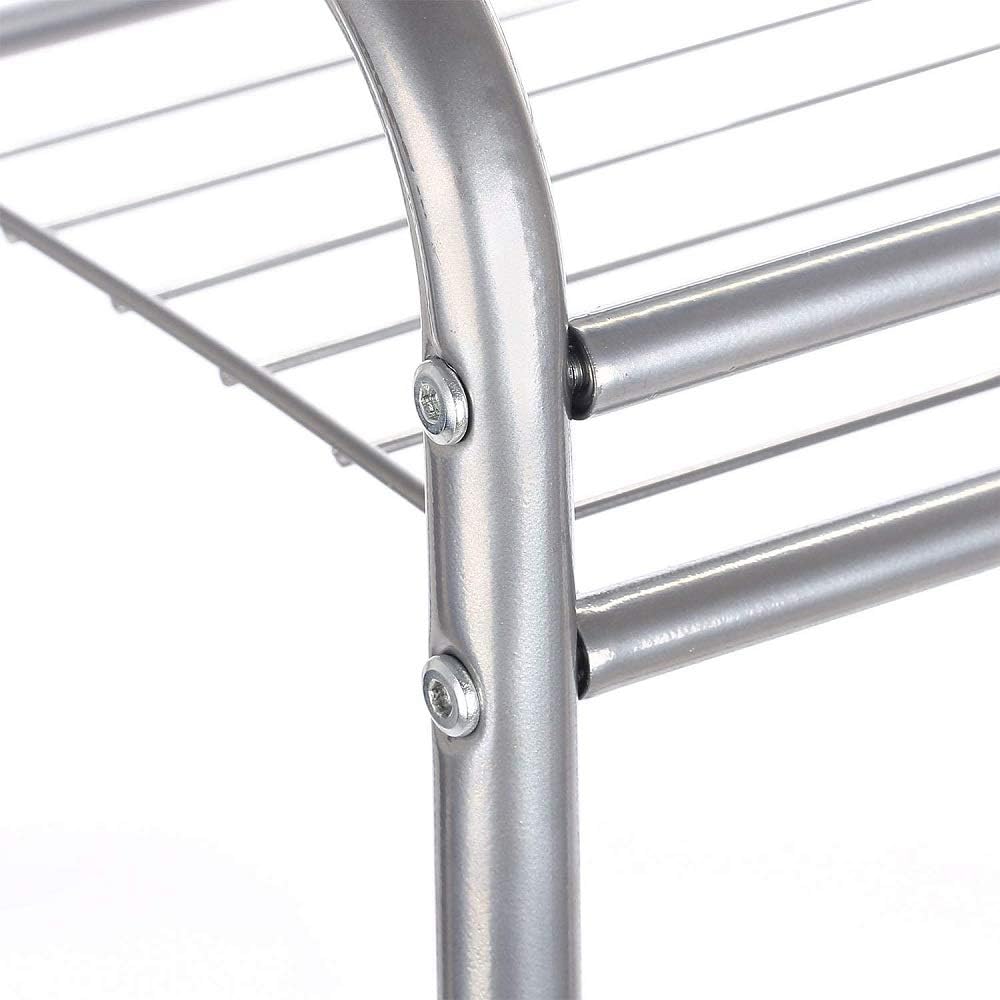 4 Tier Metal Kitchen Bakers Rack Rolling Utility Cart Microwave Oven Stand Storage Rack Strong Mesh Wire Metal Shelves Organizer Fruit Vegetable Storage Basket - Standing Baker's Racks