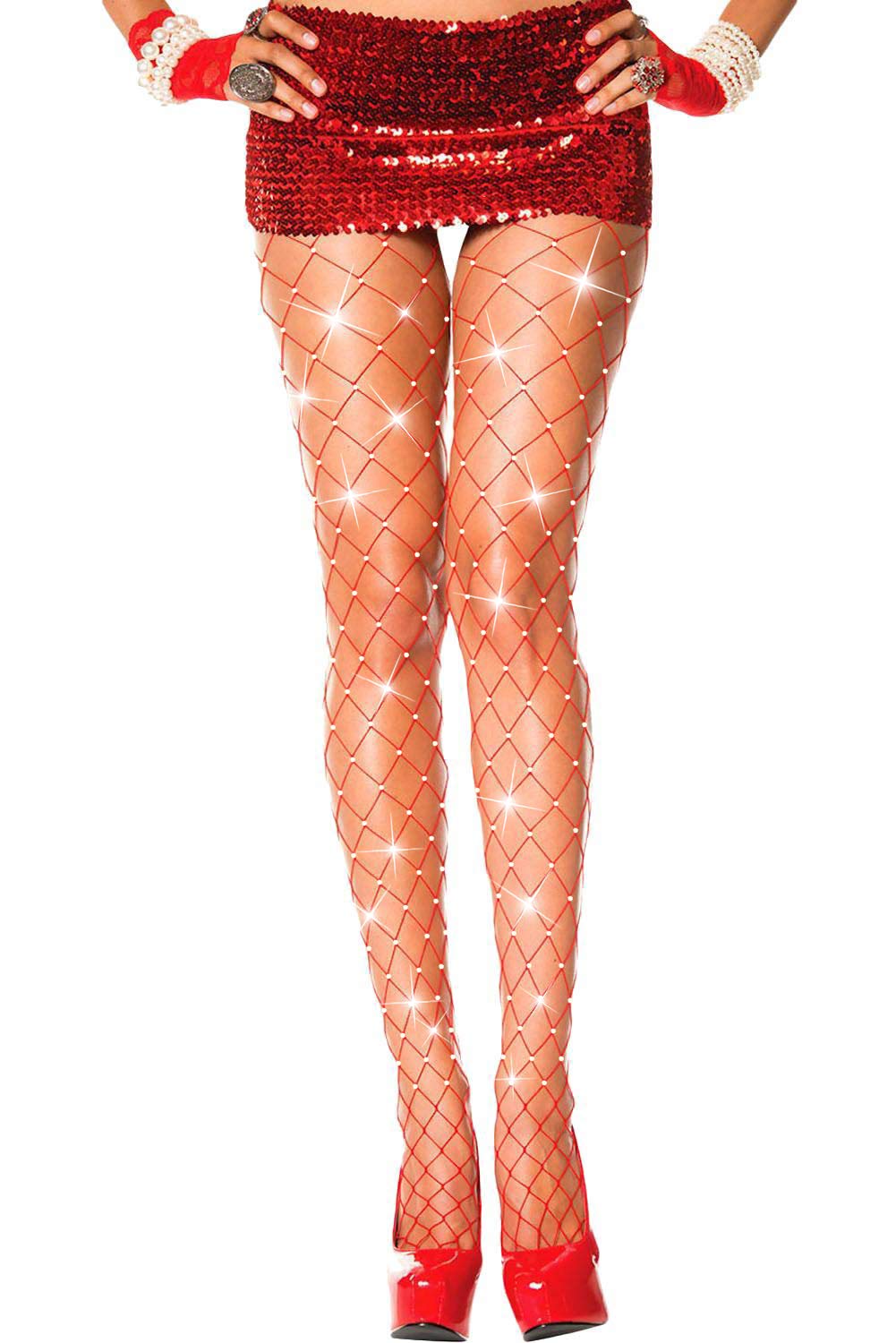 DancMolly Sparkle Rhinestone Fishnet 