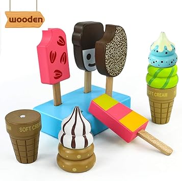 wooden magnetic ice cream set